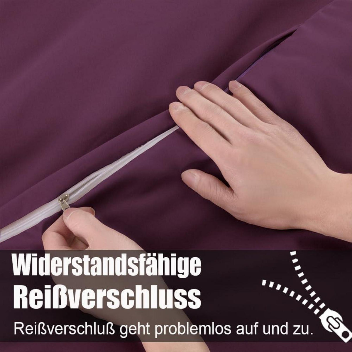Bettwäsche-Set 4-teilig 155x220 cm Lila Mikrofaser