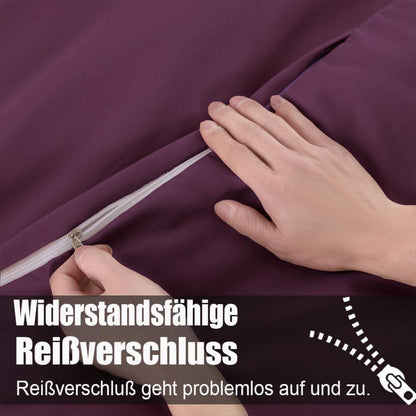 Bettwäsche-Set 4-teilig 155x220 cm Lila Mikrofaser