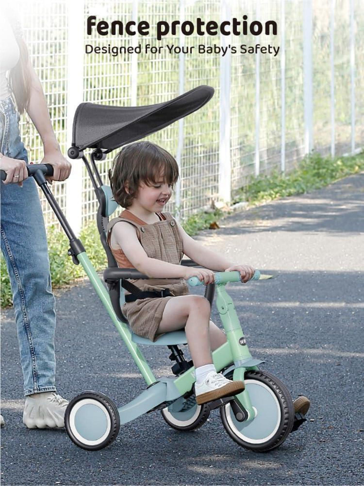 6-in-1 Laufrad Dreirad für Kleinkinder 1-3 Jahre Grün