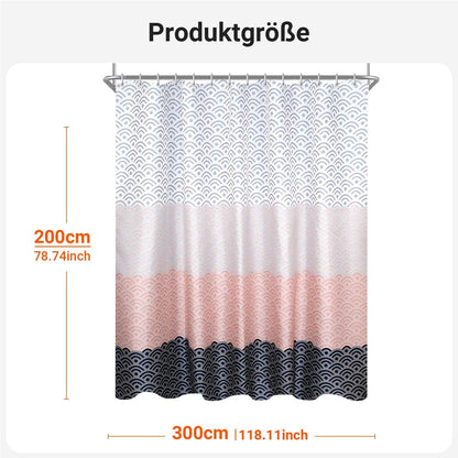 Blumenmuster Duschvorhang 300x200cm Wasserdicht Antischimmel Polyester