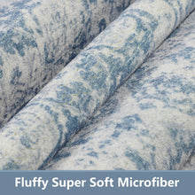 Läufer Flur Vintage Blau 80x300cm Rutschfest Waschbar