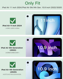 iPad Air 11 Zoll Hülle 2024/2022/2020, Schlanke TPU Matt