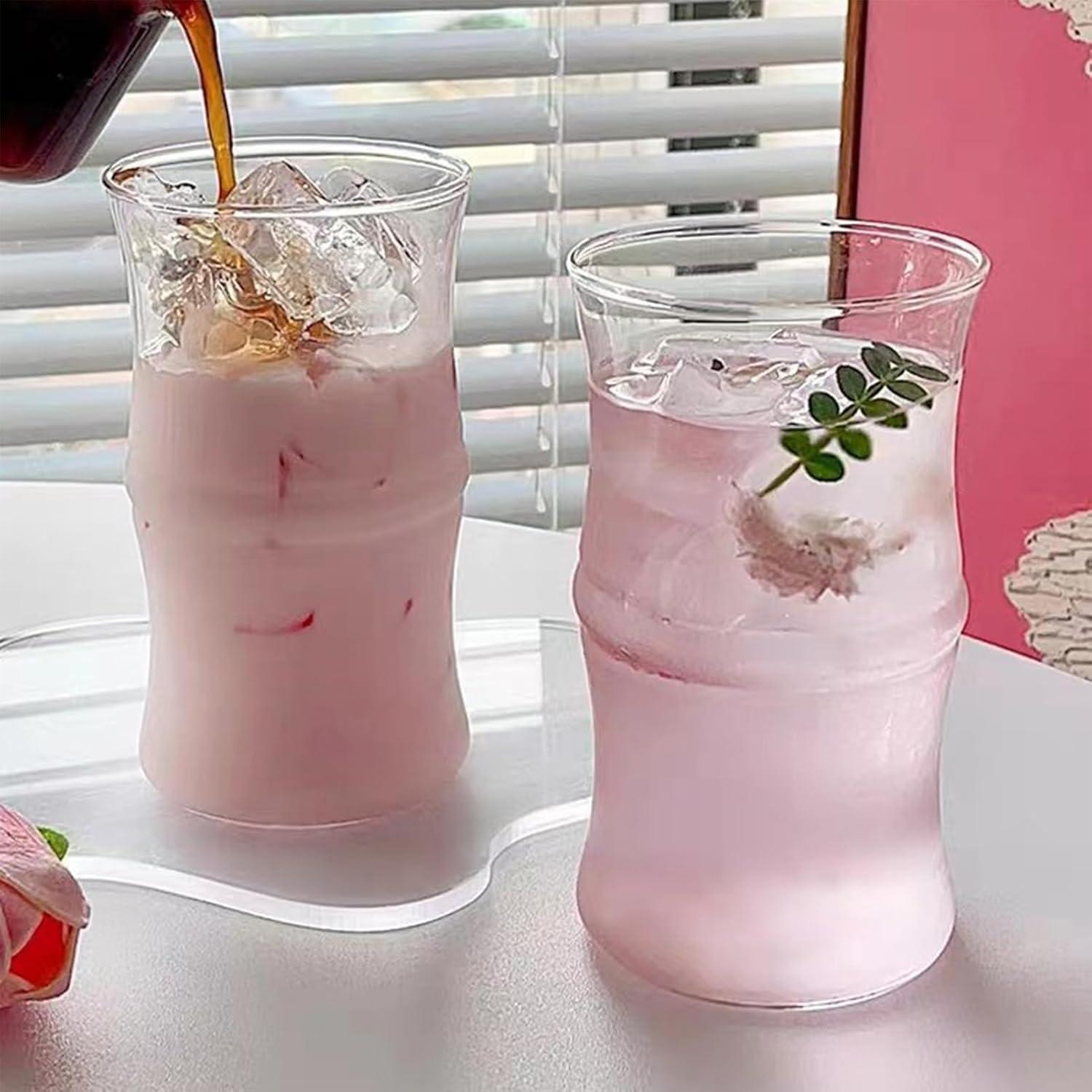 Latte Macchiato Gläser 400ml Kristall trinkgläser Set 2 STK Hitzebeständig Cocktail Eiskaffee Fruchtsaft