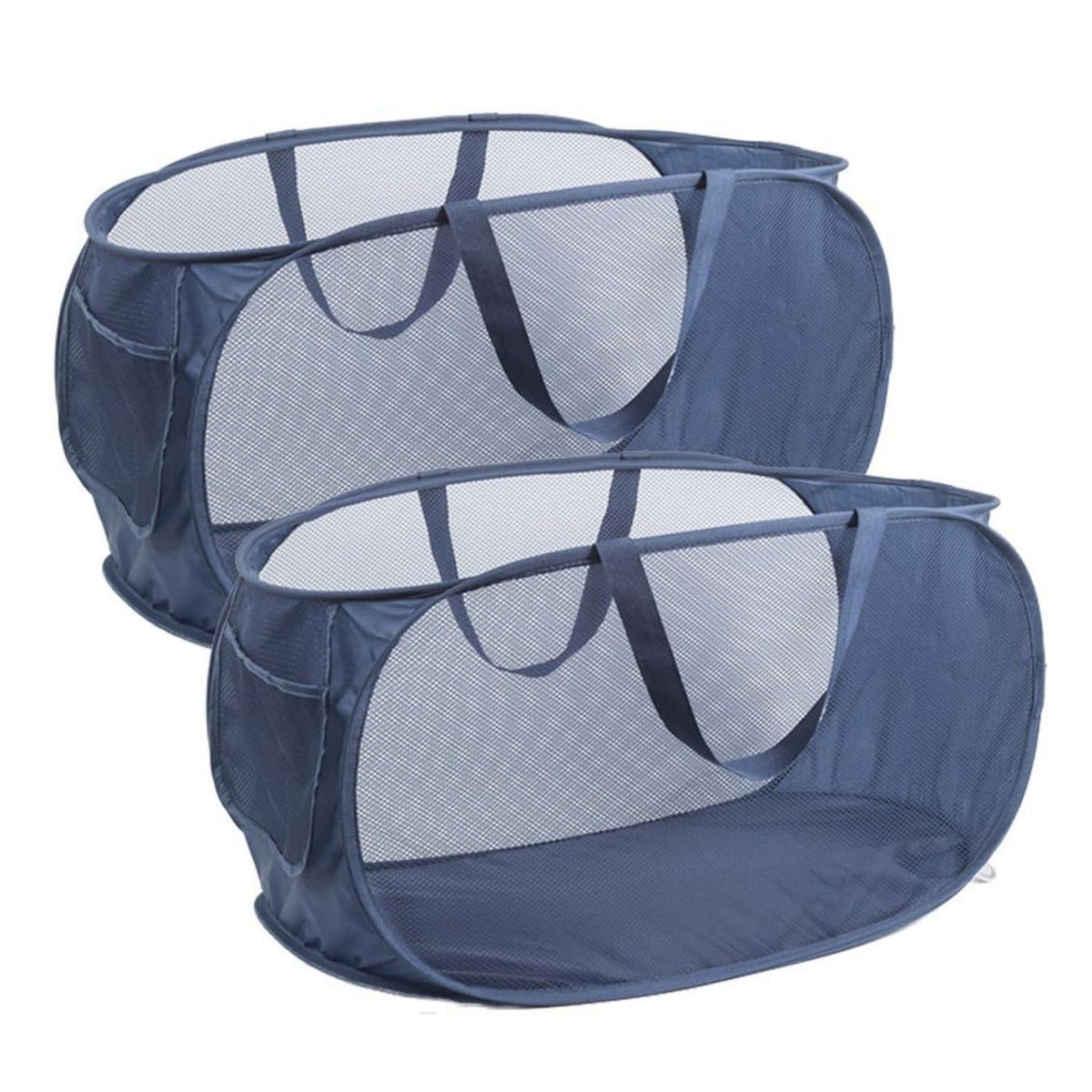 Faltbarer Wäschekorb Set 2er-Pack – Marineblau, 57x36x36 cm