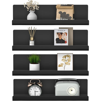 4er Set Kleberegale ohne Bohren, 32cm, Schwarz