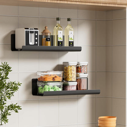 4er Set Kleberegale ohne Bohren, 32cm, Schwarz