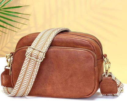 Damen Crossbody Umhängetasche Handtasche Handytasche Braun