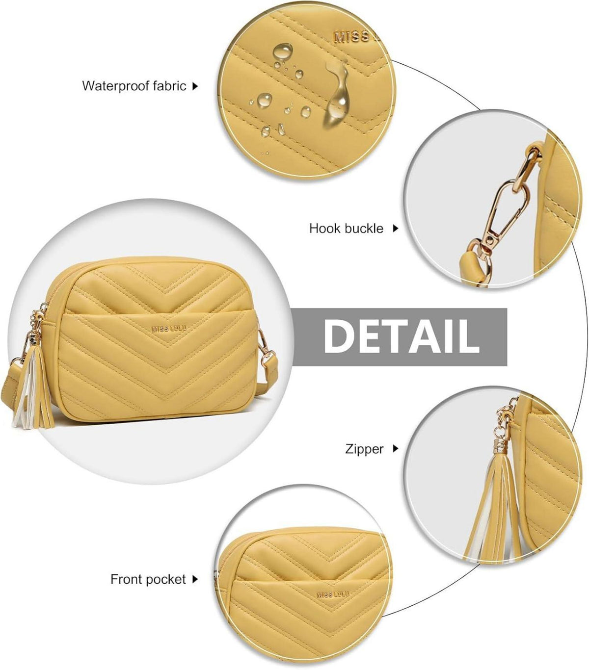 Umhängetasche Damen Klein PU Leder Crossbody Bag V-Design