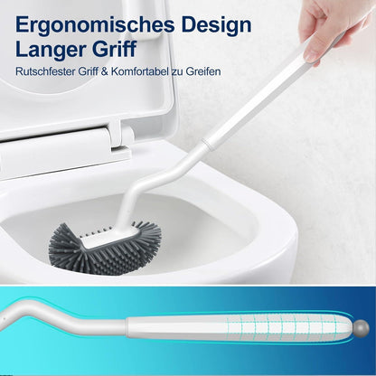Silikon Toilettenbürste Set mit Halter – Randreiniger & Schnelltrocknend