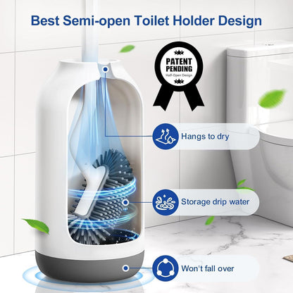 Silikon Toilettenbürste Set mit Halter – Randreiniger & Schnelltrocknend