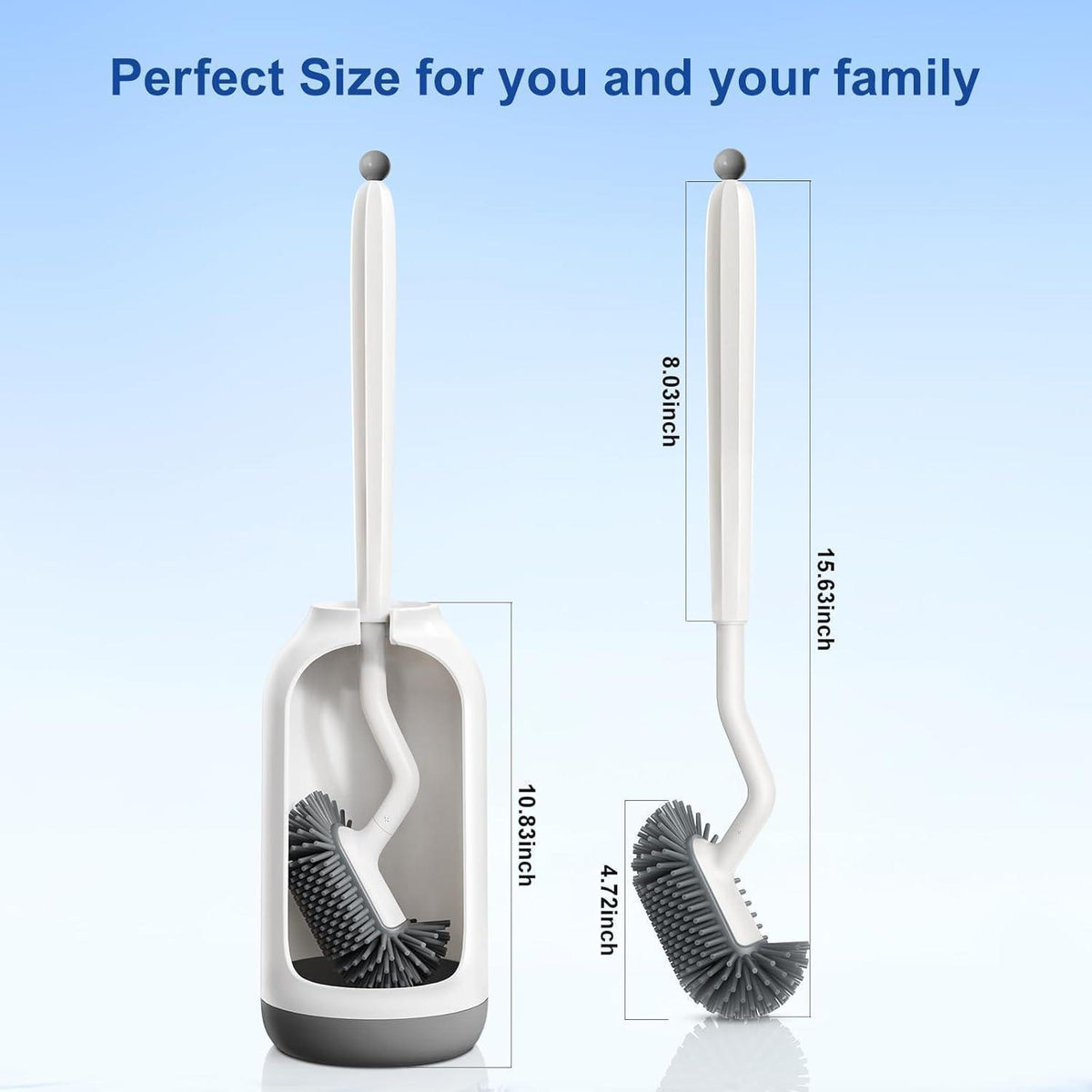 Silikon Toilettenbürste Set mit Halter – Randreiniger & Schnelltrocknend