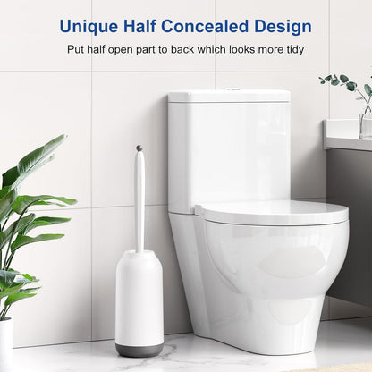 Silikon Toilettenbürste Set mit Halter – Randreiniger & Schnelltrocknend