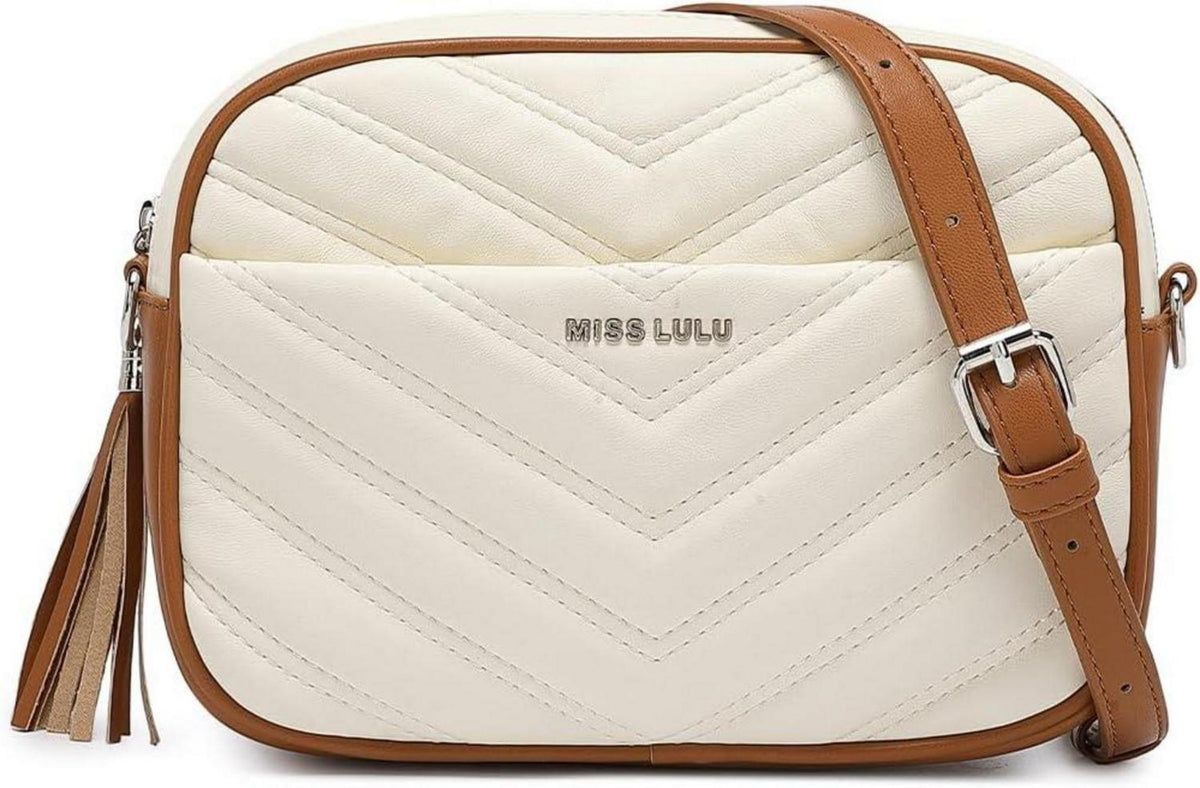Umhängetasche Damen Klein PU Leder Crossbody Bag V-Fugen-Muster
