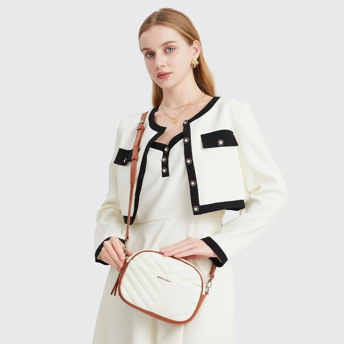 Miss Lulu Umhängetasche Damen Klein PU Leder Crossbody Bag