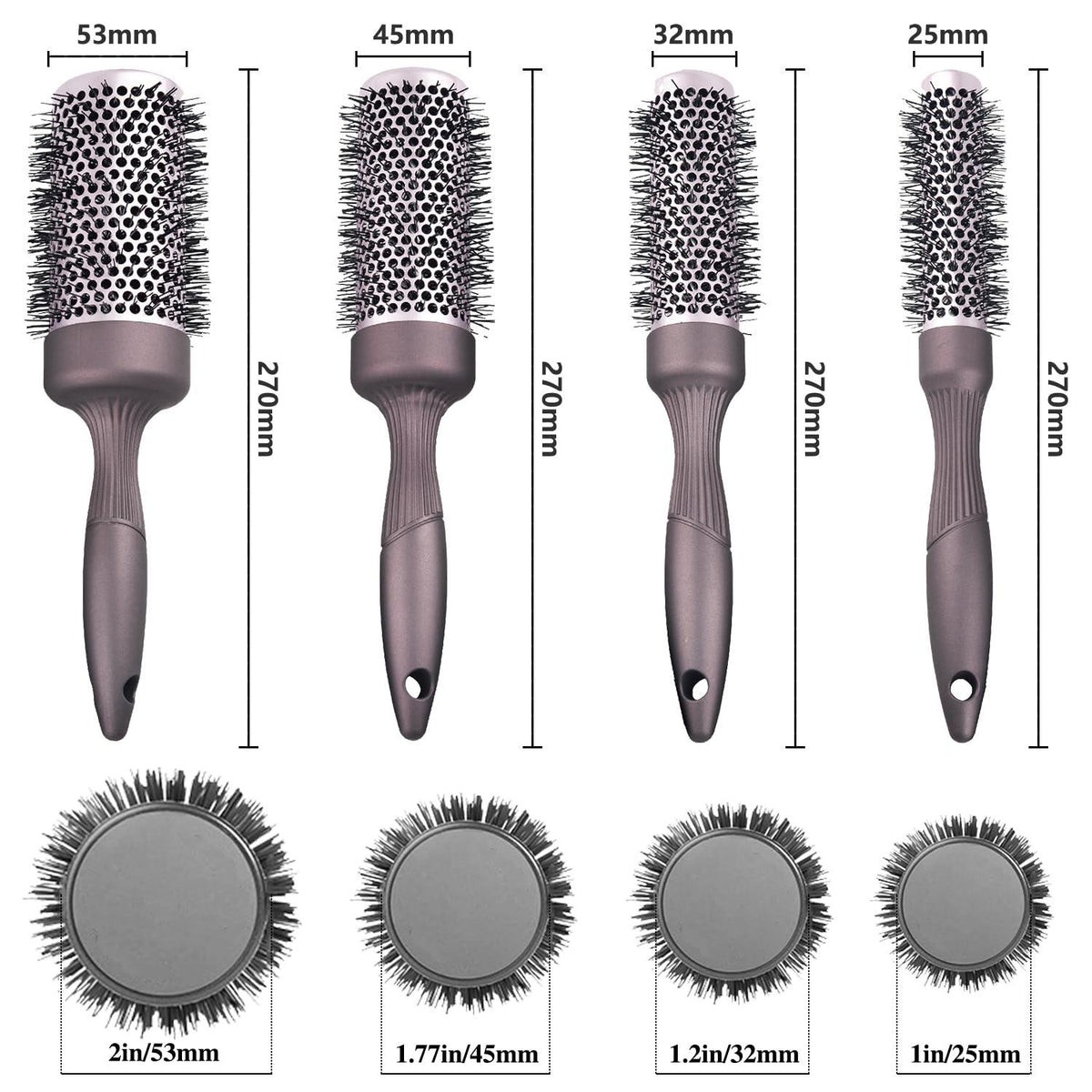 Professionelles Ionen Rundbürsten-Set für Föhnen, Keramik Haarbürste, Salon Styling Pinsel