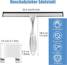 Duschabzieher Edelstahl mit Halterung 10 Zoll für Glastür