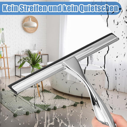 Duschabzieher Edelstahl 10 Zoll für Glastür Spiegel Autoglas