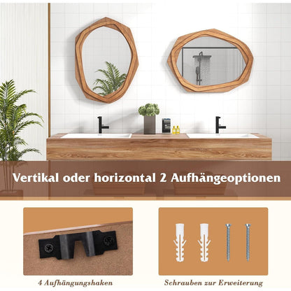Asymmetrischer Wandspiegel – Natürliches Design für Wohnzimmer & Bad