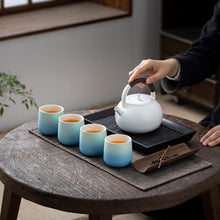 Japanische Teetassen Set Blau 205ml 4 Stück in Geschenkbox