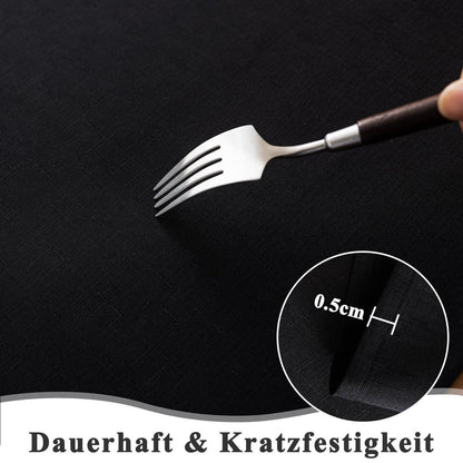 Tischdecke Schwarz 140x240cm Leinenoptik | Abwaschbar & Kratzfest