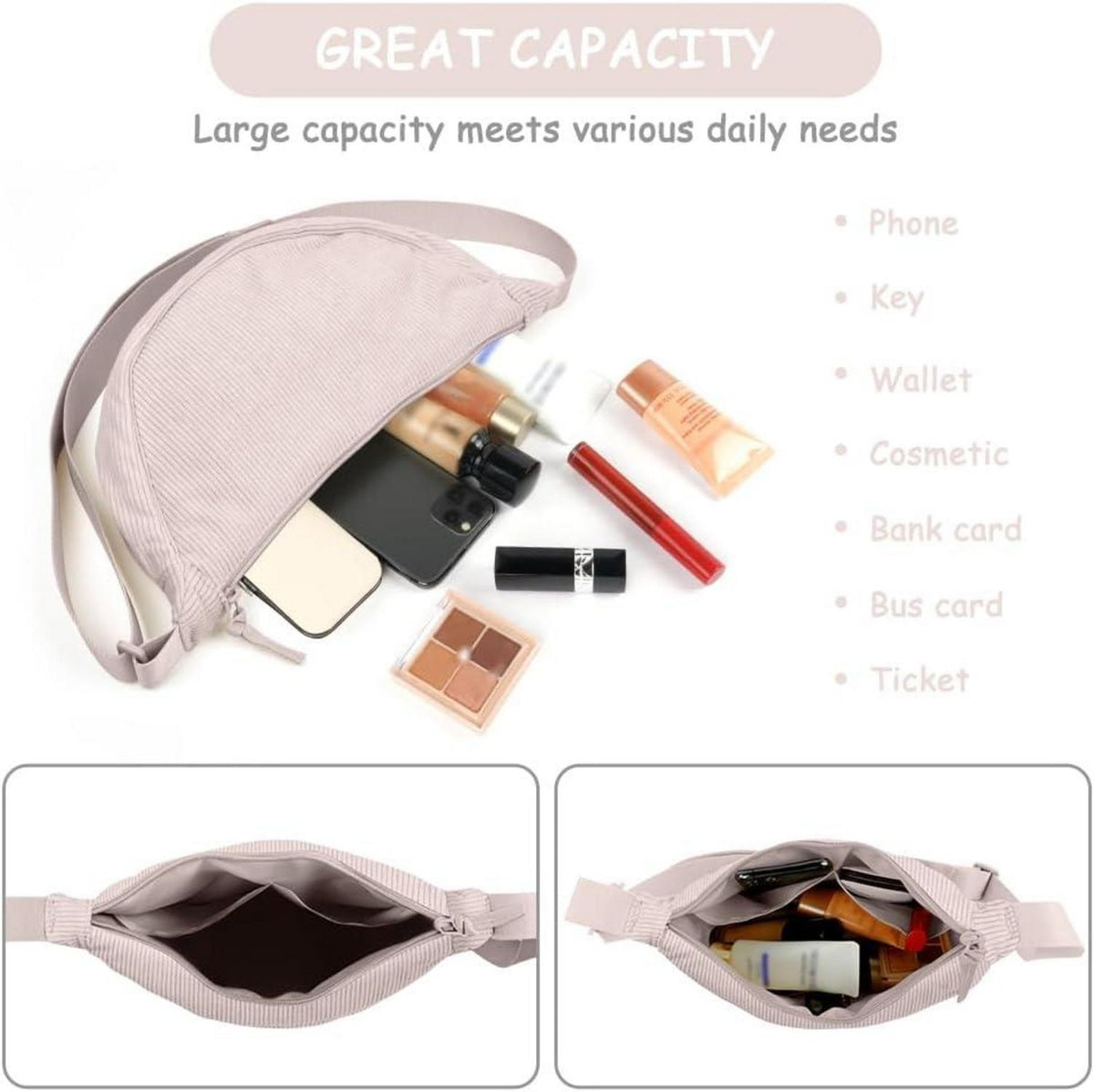 Damen Crossbody Schultertasche Halbmond Umhängetasche Verstellbarer