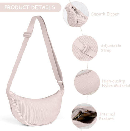 Aucuu Damen Halbmond Crossbody Schultertasche Verstellbarer Gurt Reisen
