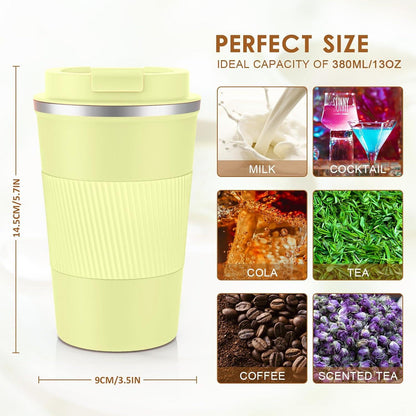 KETIEE Thermobecher Kaffee-to-go 380ml Doppelwandig Reisebecher Vakuum