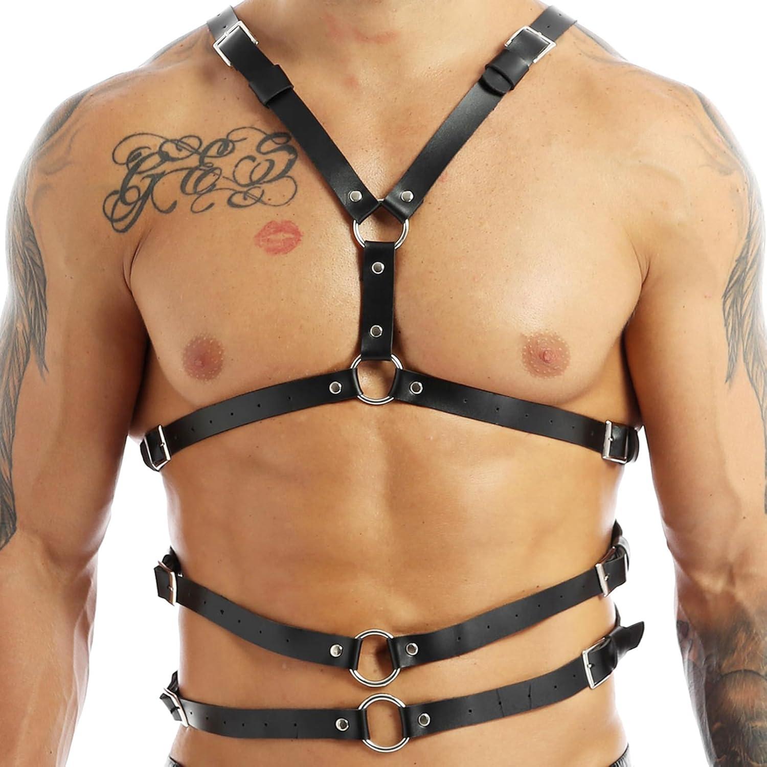 Punk Leder Brustgeschirr Männer BDSM Sexspielzeug für Paare