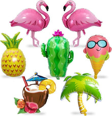 Hawaii Party Folienballon Set Flamingo Ananas Kaktus Kokosnuss