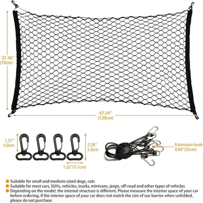 Hundegitter Auto Kofferraum – Sicherheitsnetz für Hunde 120x70cm