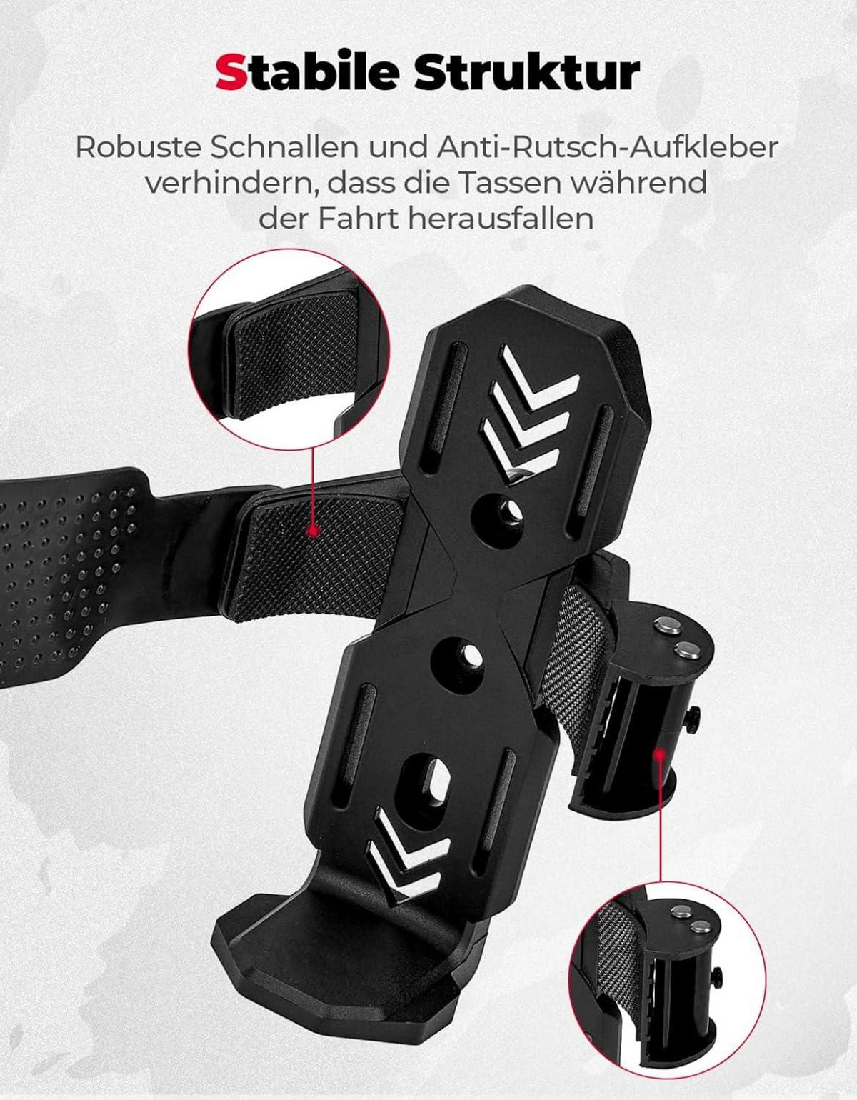 KEMIMOTO Flaschenhalter Fahrrad, Getränkehalter Rennrad, Mountainbike, verstellbar, schwarz