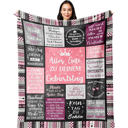 Yesbird Geburtstagsdecke für Frauen 150x130cm - Lustiges