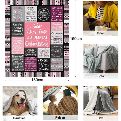 Yesbird Geburtstagsdecke für Frauen 150x130cm - Lustiges