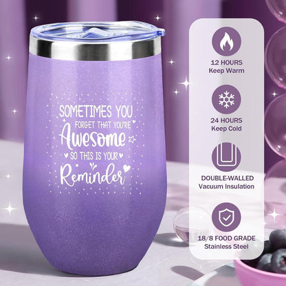 Geschenkbox für Frauen, Lavendel Entspannung Set, Duftkerze & Weinglas