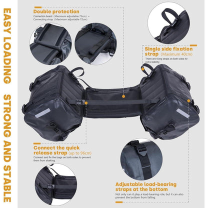 Motorrad Satteltasche 70L Wasserdicht Gepäcktasche Schwarz