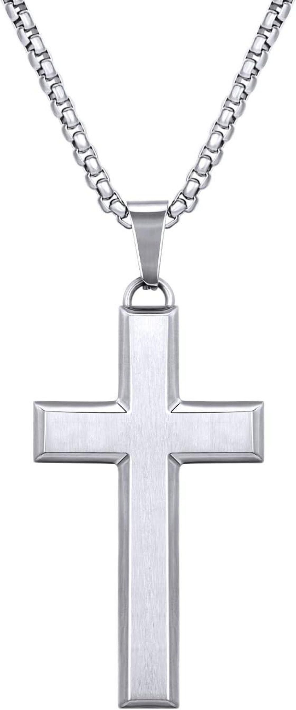 Kreuz Kette Anhänger Gold Vergoldet Edelstahl 2.5mm Matt Finish
