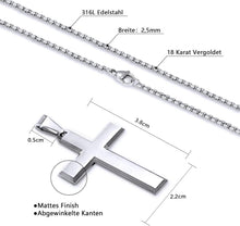 VEXXS Kreuz Kette Herren 18 Karat Gold/Silber Vergoldet