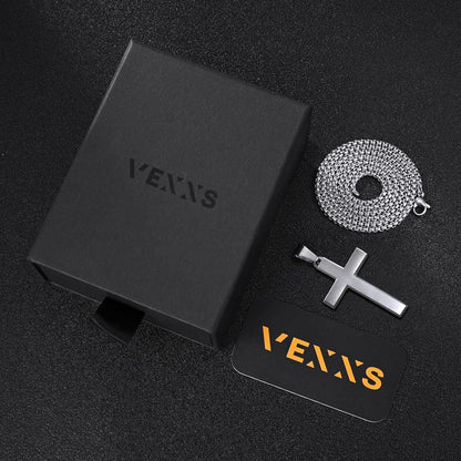 Kreuz Kette Herren 18 Karat Vergoldet Edelstahl Anhänger halskette