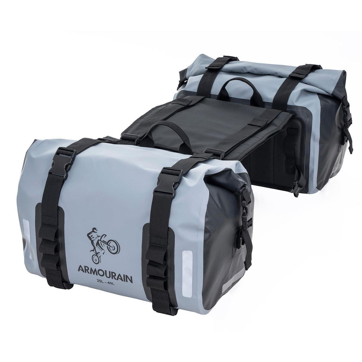 Motorrad Satteltasche 70L Wasserdicht Grau