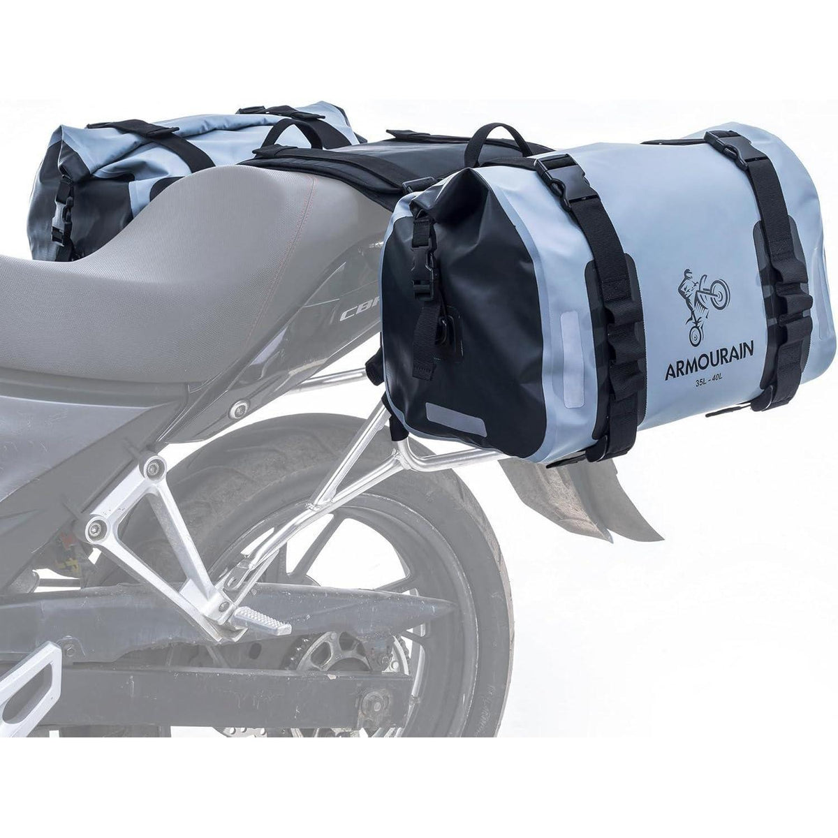 Motorrad Satteltasche 70L Wasserdicht Grau