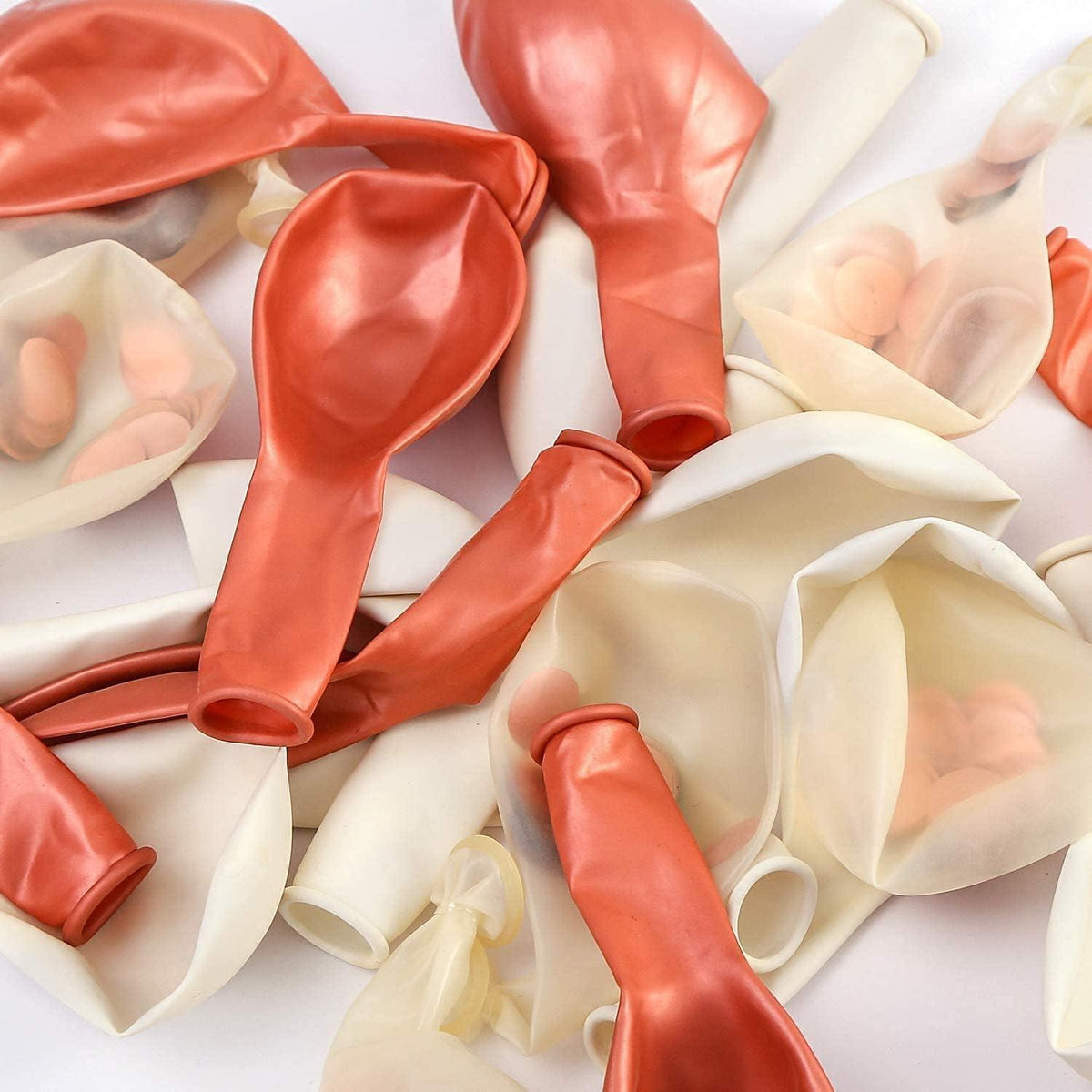 Roségold Luftballons Set - 50 Stück Herz Latex Konfetti Ballons für Geburtstag Hochzeit Party Dekoration