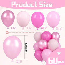 60 Stück 12 Zoll Metallic Rosa Luftballons Set Mädchen
