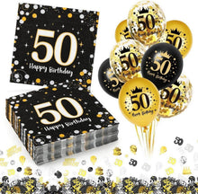 Servietten 50. Geburtstag Mann Frau Deko Luftballons Happy Birthday