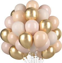 Latex Luftballons Beige Apricot Champagner Gold Metallic 60 Stück