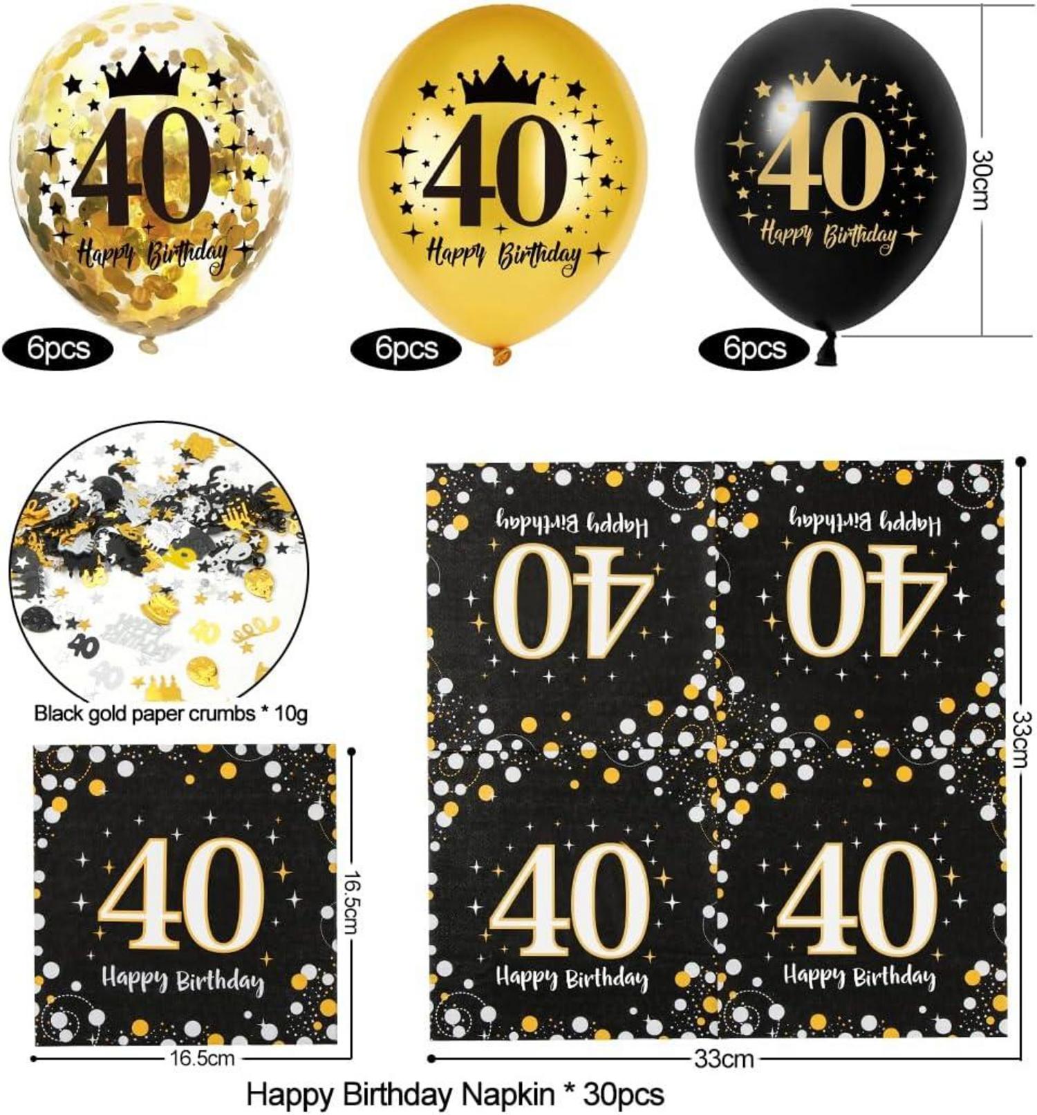 Servietten 40. Geburtstag Mann und Frau Deko 30 Stück + 18
