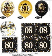 Servietten 80. Geburtstag Deko Mann Frau Luftballons 30