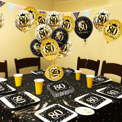 Servietten 80. Geburtstag Mann Frau Deko Luftballons 30 Stück