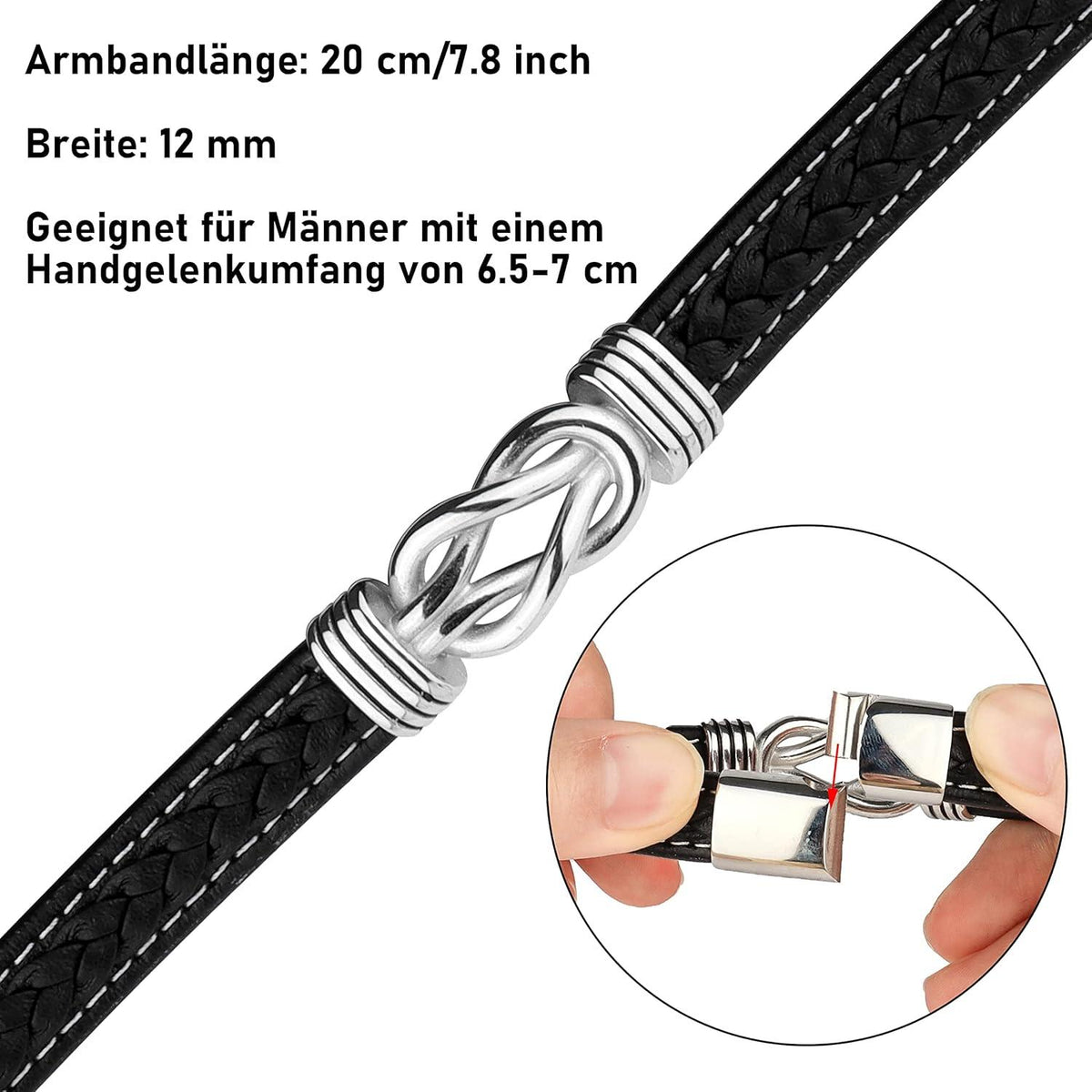 Fashion Armband und Halskette Herren Set Schwarz Edelstahl