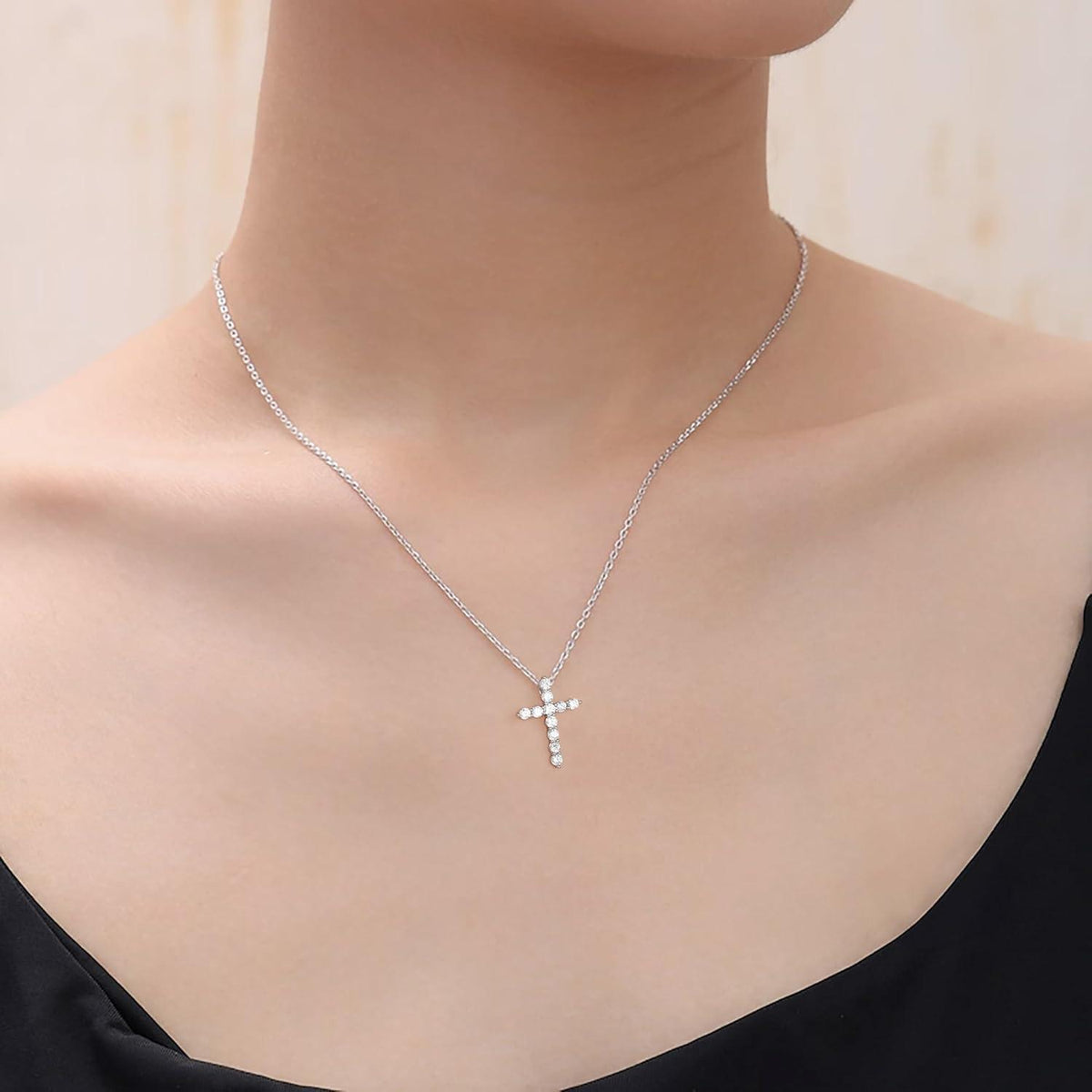 Gold Kreuz Kette Layered Choker Halskette Damen Modeschmuck 14K