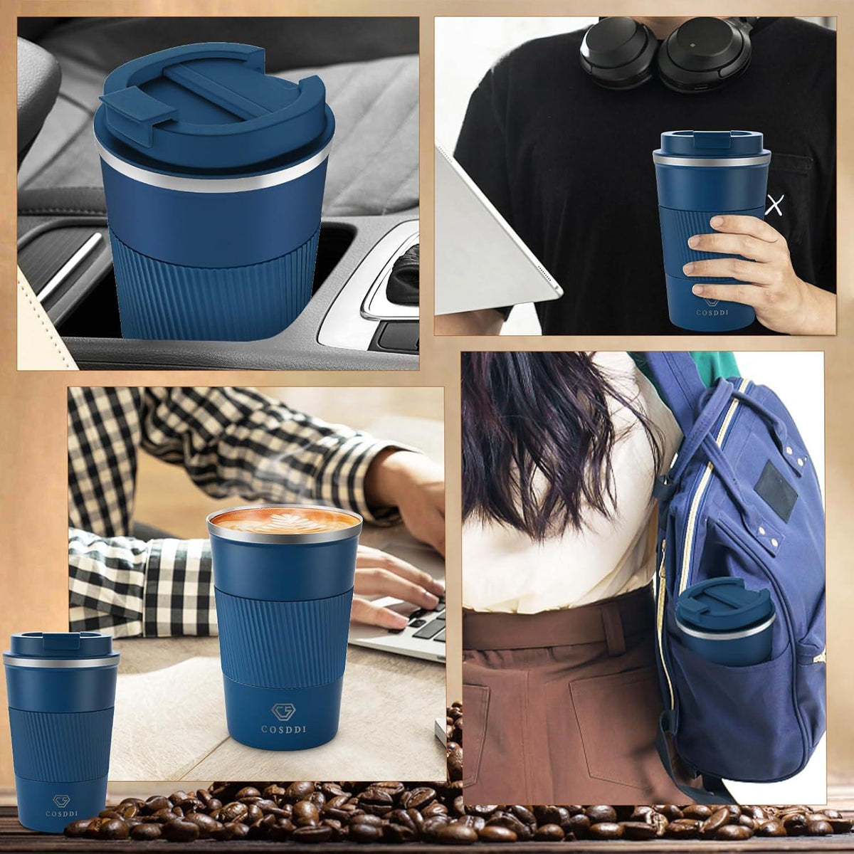 CS COSDDI Thermobecher Edelstahl Travel Mug 18oz Vakuum auslaufsicher